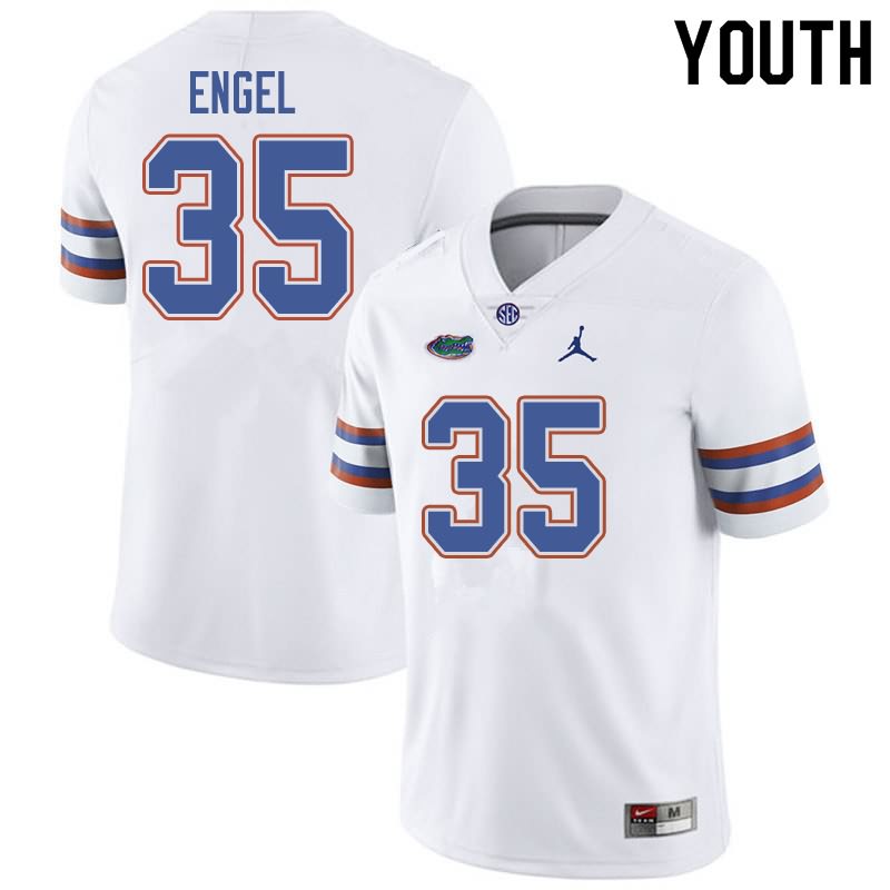 Youth NCAA Florida Gators Kyle Engel #35 Stitched Authentic Jordan Brand White College Football Jersey KXU8865FH